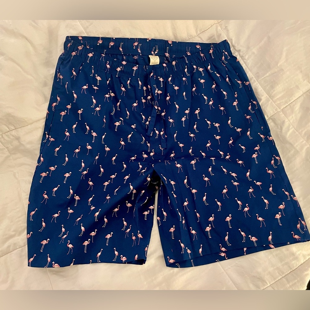 St. John's Bay Navy Shorts with Pink Flamingo Print
